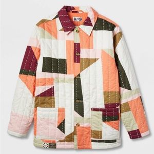 NEW Adult Gee's Bend Quilted Jacket - Cream/Orange